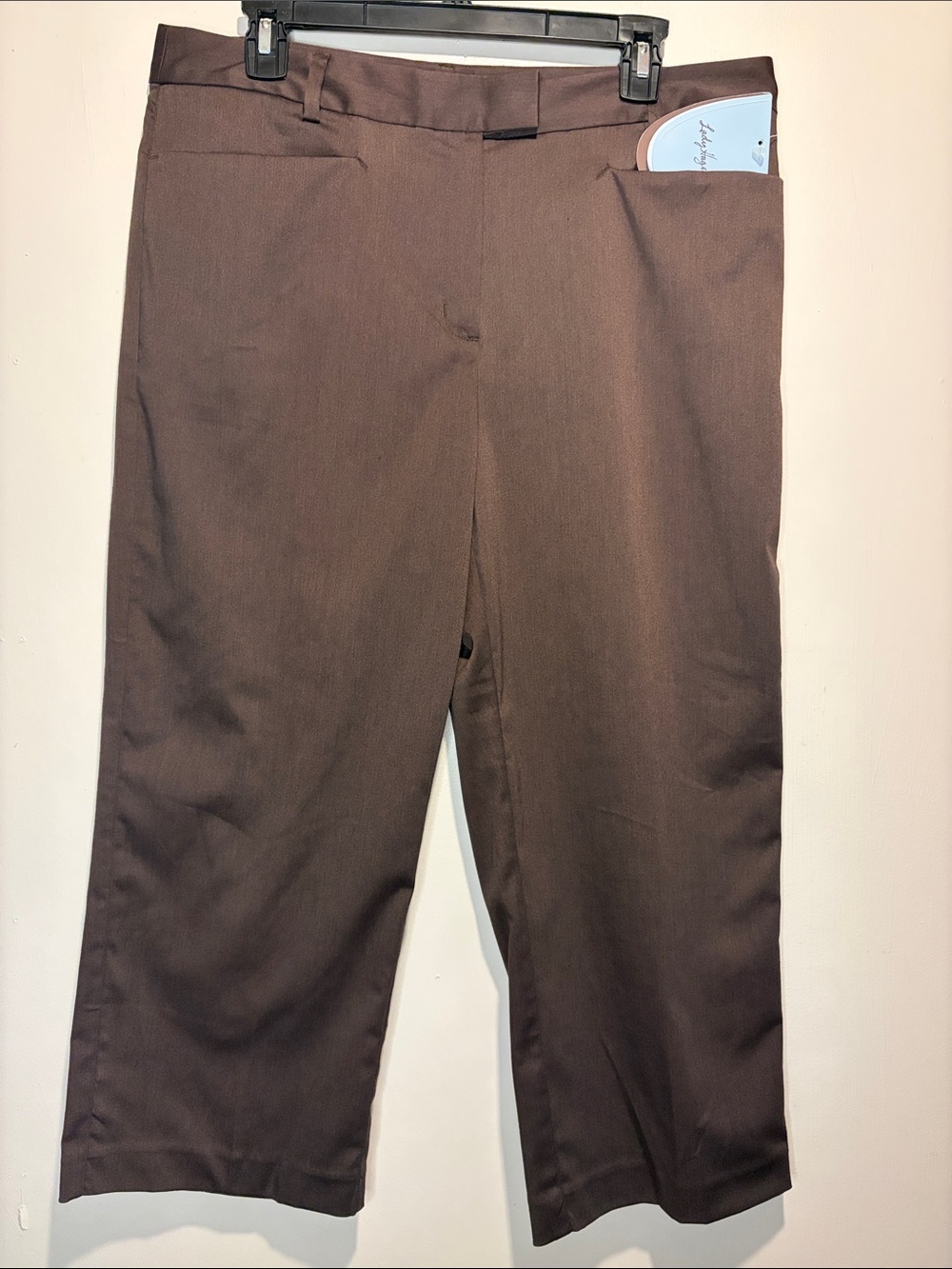 Lady Hagen NWT Solid Crop Pant in Java Golf Pants SZ 10 Moisture Wicking Stretch